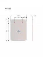 Зеркало Alavann Anna 50x80 с подсветкой Зеркало Alavann Anna 50x80 с подсветкой