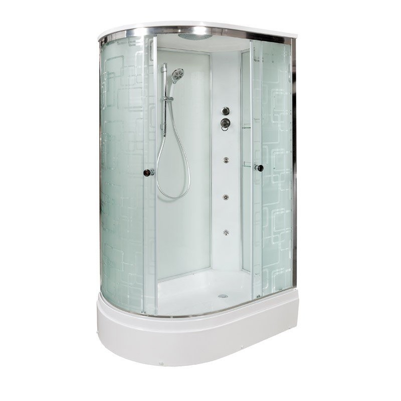 Душевая кабина DTO D EM2712RGM профиль хром, стекло матовое с узором