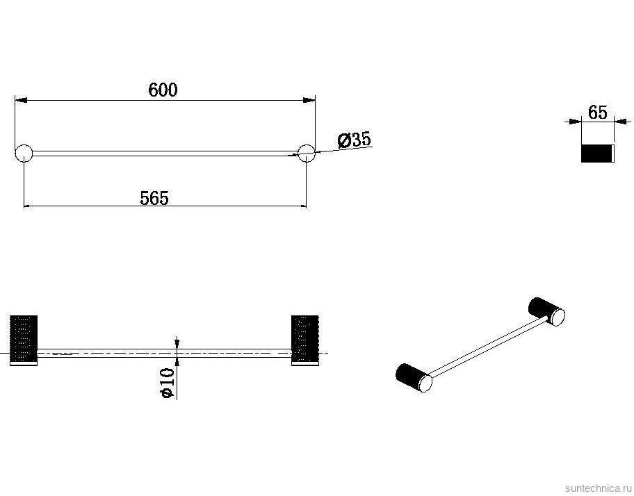 Держатель для полотенец Allen Brau Priority 6.31D11-31 матовый черный