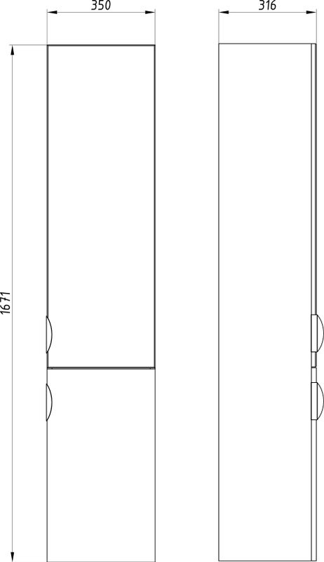 Шкаф-пенал для ванной ASB-Mebel Лавре 35 подвесной, дуб бердолино, белый