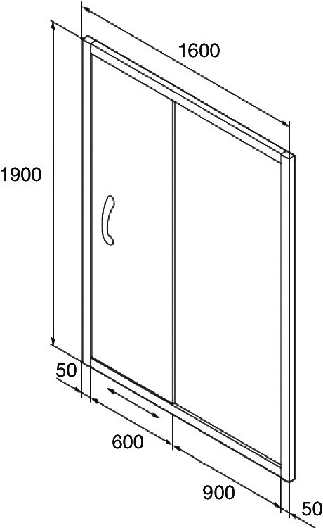 Душевая дверь в нишу Orange E02 160TCR 160