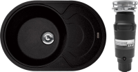 Комплект Мойка Florentina Родос 760 антрацит + Измельчитель Bone Crusher BC 910-SL-Slim Line