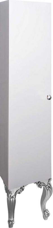 Шкаф-пенал для ванной Armadi Art NeoArt белый с ручкой Drop хром, с ножками