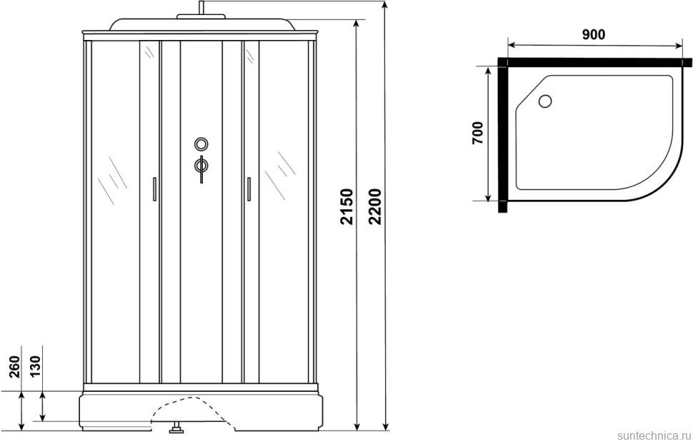 Душевая кабина Niagara Classic NG-33974-14L 90х70 см