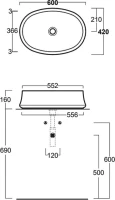Накладная раковина Simas Sharp SH04bi*0 60x42 см Накладная раковина Simas Sharp SH04bi*0 60x42 см