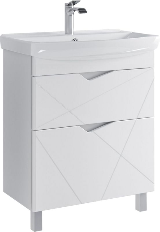 Тумба с раковиной SanStar Линни 70 напольная, белая