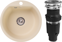Комплект Мойка GranFest Smart SM 435 бежевый + Измельчитель Bone Crusher BC 610-AS