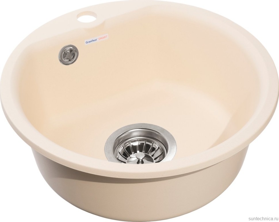 Комплект Мойка GranFest Smart SM 435 бежевый + Измельчитель Bone Crusher BC 610-AS