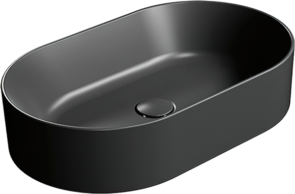 Накладная раковина GSI Kube X 60x37, овальная, черная матовая