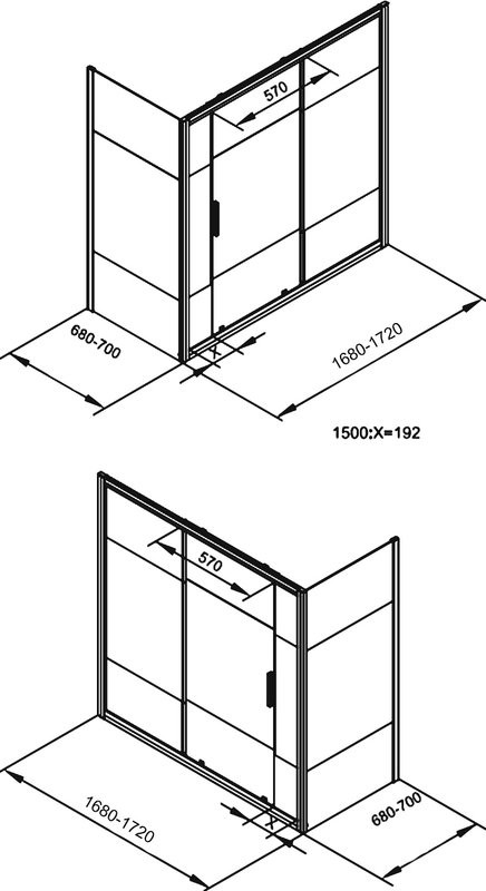 Шторка на ванну Aquanet Practic 170x70