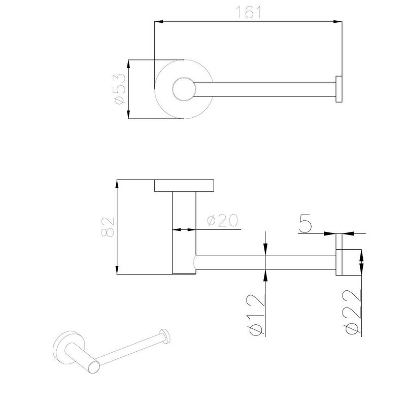 Держатель для туалетной бумаги AQUAme Trento AQM7208CR