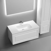 Тумба с раковиной Sancos Very 90 bianco, раковина CN7002