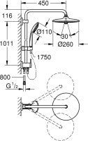 Душевой комплект Смеситель Grohe BauEdge 23604001 + Стойка Euphoria 27421002