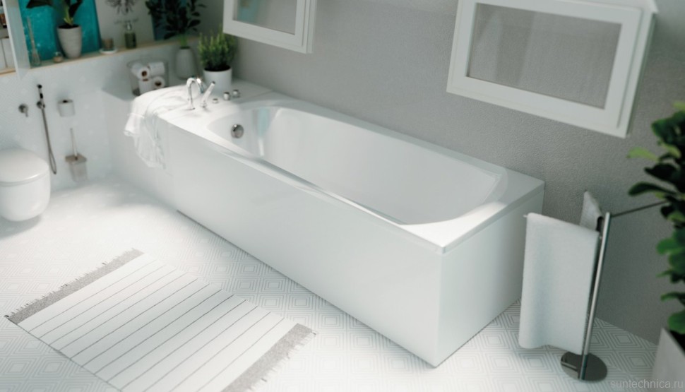 Акриловая ванна 1MarKa Elegance 150x70 см, пристенная, белая, на ножках