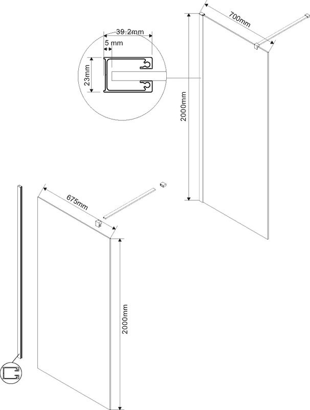 Душевая перегородка Vincea Walk-in VSW-1H700CLGM 70 см, профиль вороненая сталь, стекло прозрачное