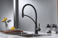 Смеситель для кухни Shevanik S743H-3 с гибким изливом, черный
