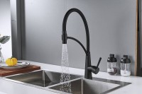Смеситель для кухни Shevanik S743H-3 с гибким изливом, черный