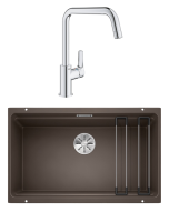 Комплект Мойка Blanco Etagon 700-U кофе + Смеситель Grohe Eurosmart