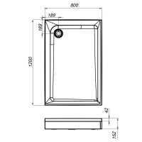 Поддон для душа AM.PM Gem W90T-404-12080W 120x80