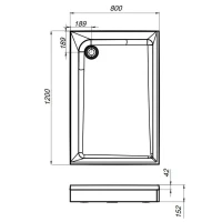 Поддон для душа AM.PM Gem W90T-404-12080W 120x80