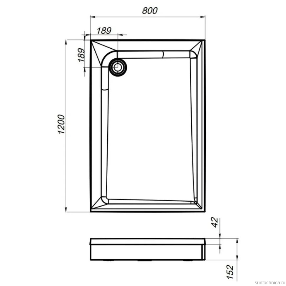 Поддон для душа AM.PM Gem W90T-404-12080W 120x80