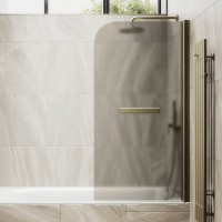 Шторка на ванну Maybahglass MGV-778-2 60x140, профиль бронза, стекло матовая бронза