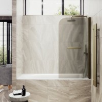 Шторка на ванну Maybahglass MGV-778-2 60x140, профиль бронза, стекло матовая бронза