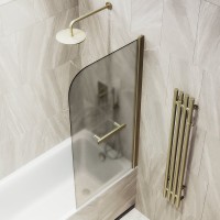 Шторка на ванну Maybahglass MGV-778-2 60x140, профиль бронза, стекло матовая бронза