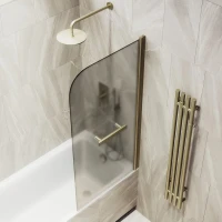 Шторка на ванну Maybahglass MGV-778-2 60x140, профиль бронза, стекло матовая бронза