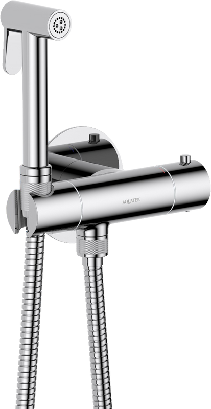 Гигиенический душ AQUATEK Оберон AQ1027CR со смесителем, С ВНУТРЕННЕЙ ЧАСТЬЮ, хром