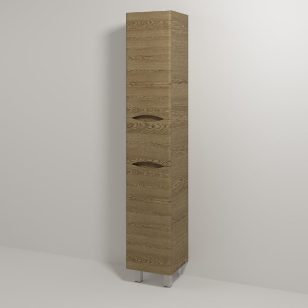 Шкаф пенал для ванной Vod-Ok Adel 30 R, с бельевой корзиной, крымский дуб