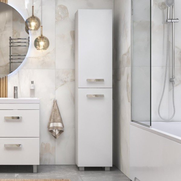 Шкаф пенал для ванной Velvex Orlando 190 универсальный, белый матовый