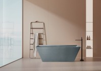 Ванна из искусственного камня AltroBagno Francesca 090102 170x75 см, отдельностоящая, на ножках, с донным клапаном, с подголовником