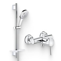 Душевой комплект Смеситель для душа Grohe BauClassic 32867000 + Гарнитур Rainshower SmartActive 26575000 EcoSmart