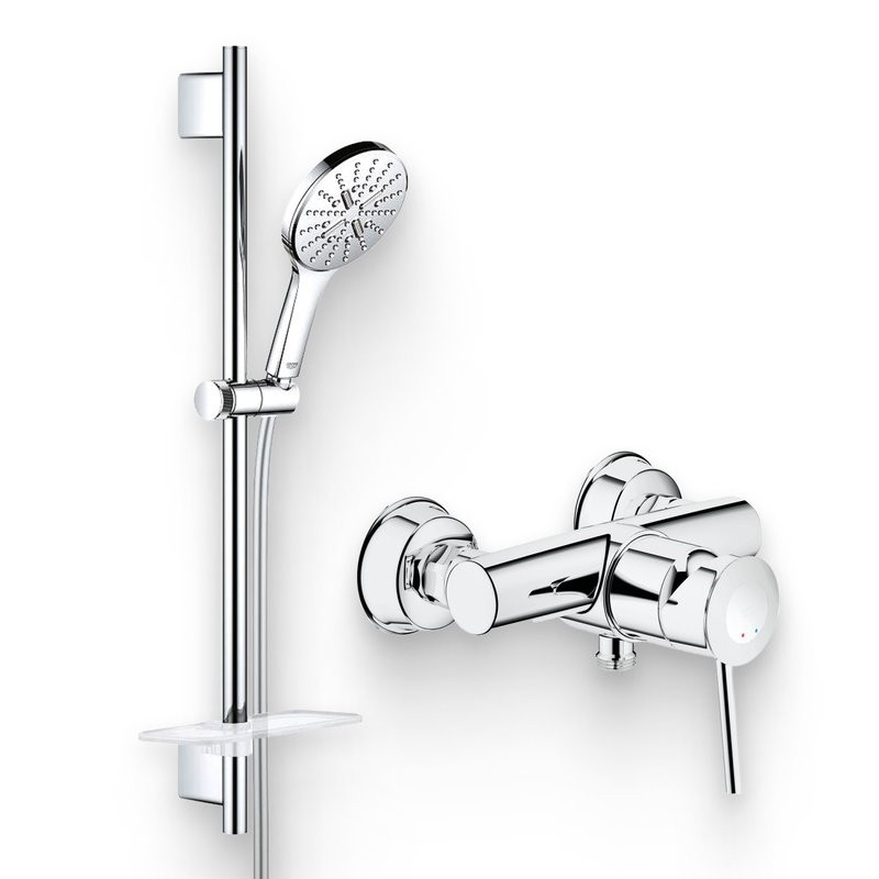 Душевой комплект Смеситель для душа Grohe BauClassic 32867000 + Гарнитур Rainshower SmartActive 26575000 EcoSmart