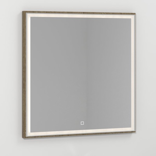 Зеркало Vod-Ok Лайт 80 крымский дуб, с подсветкой