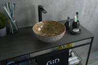 Накладная раковина GID Esfera Mnc489 32 под глянцевый камень, круглая, фаянс