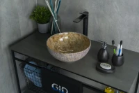 Накладная раковина GID Esfera Mnc489 32 под глянцевый камень, круглая, фаянс