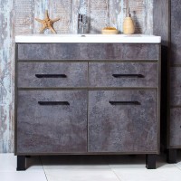 Тумба с раковиной Бриклаер Чили 90 цемент