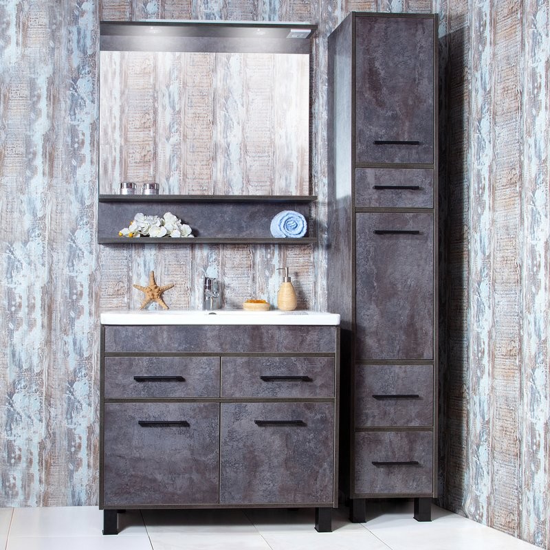 Тумба с раковиной Бриклаер Чили 90 цемент