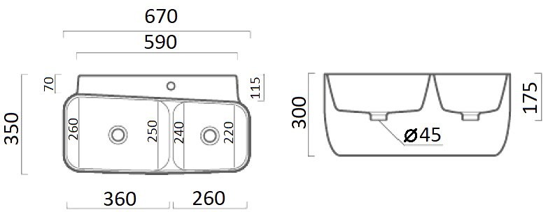 Раковина Ceruttispa Double Marco 9282 белый