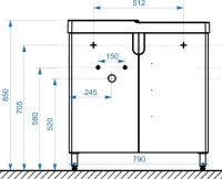 Тумба с раковиной Belux Даллас 80 R напольная, белая глянцевая
