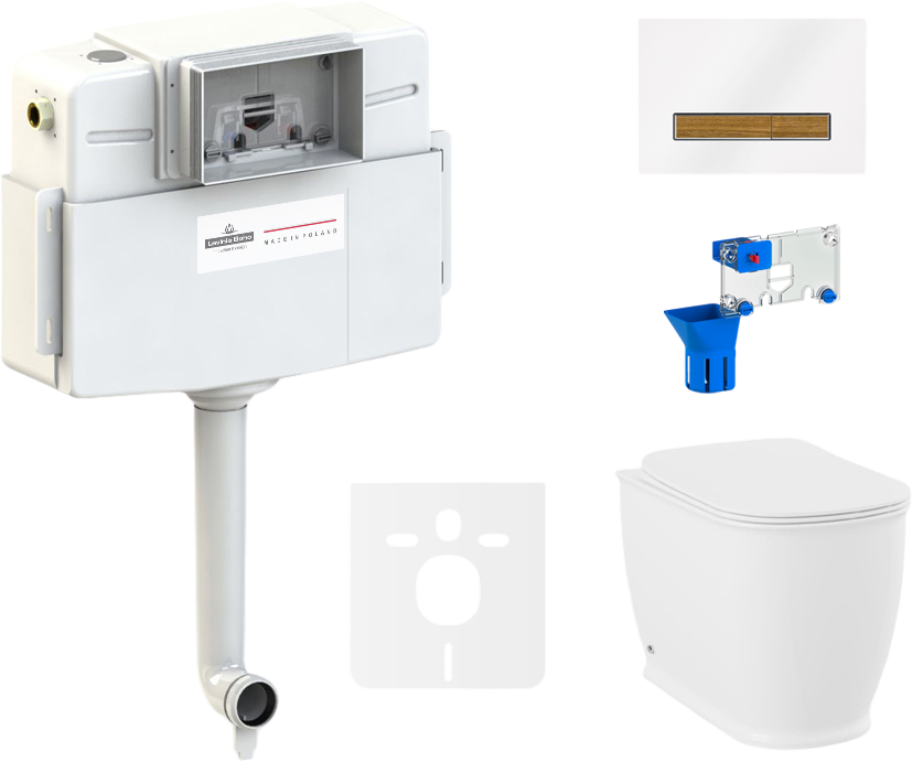 Комплект Lavinia Boho Унитаз приставной Bell Pro 33014040 + Крышка-сиденье Bell Pro 33290100 с микролифтом + Бачок скрытого монтажа RelFix 38020010 + Кнопка RelFix 38050703 + Дозатор RelFix 38040010