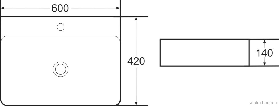 Тумба с раковиной Armadi Art Vallessi Avangarde Linea 80, белая, с накладной раковиной