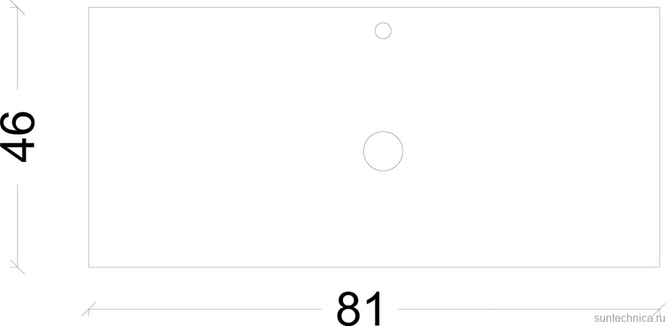 Тумба с раковиной Armadi Art Vallessi Avangarde Linea 80, белая, с накладной раковиной