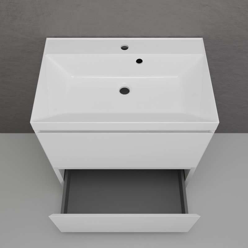 Тумба с раковиной Style Line Манхэттен 70 напольная, белая, раковина Andrea Classic 70