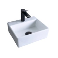 Раковина маленькая в туалет GID Suspendido N9135 33 глянцевая белая, прямоугольная, фаянс