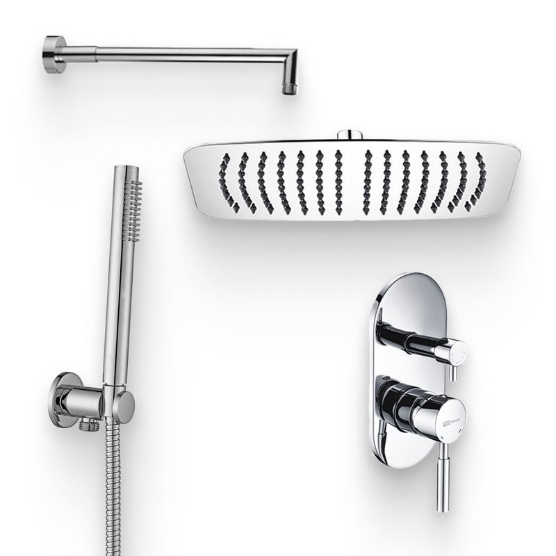 Душевой комплект Смеситель Wasserkraft Main 4141 + Гарнитур Paffoni Master ZDUP094CR + Душ A069 + Кронштейн A019