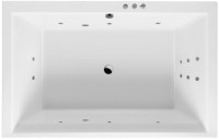Акриловая ванна Excellent Crown Lux WAEX.CRO19.SMART 190x120 см, пристенная, с гидромассажем, белая, с каркасом, для двоих, со сливом-переливом