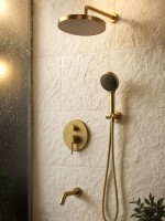 Душевой комплект AltroBagno Bilancia AltroBagnoBilancia040503BG С ВНУТРЕННЕЙ ЧАСТЬЮ, матовое золото